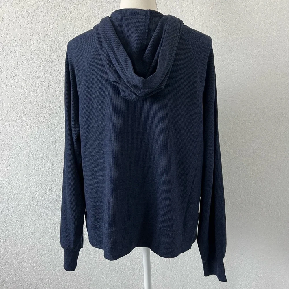 NWT Terez Waffle Knit‎ Long Sleeve Navy Blue Pullover Hoodie XL - Picture 7 of 10